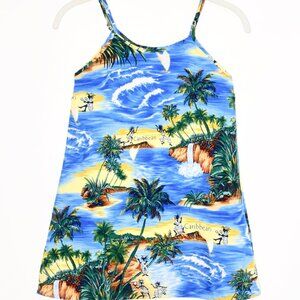 Rima Caribbean Island Dress/Cover-Up with Adjustable Spaghetti Straps - Large